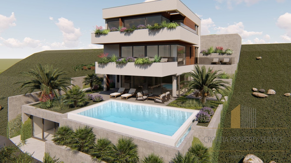 Luxury villa in an exclusive location, first row by the sea on the Omiš Riviera!