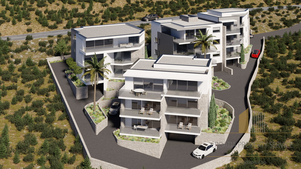 Modern residential building 120 m from the beach in Žaborić!