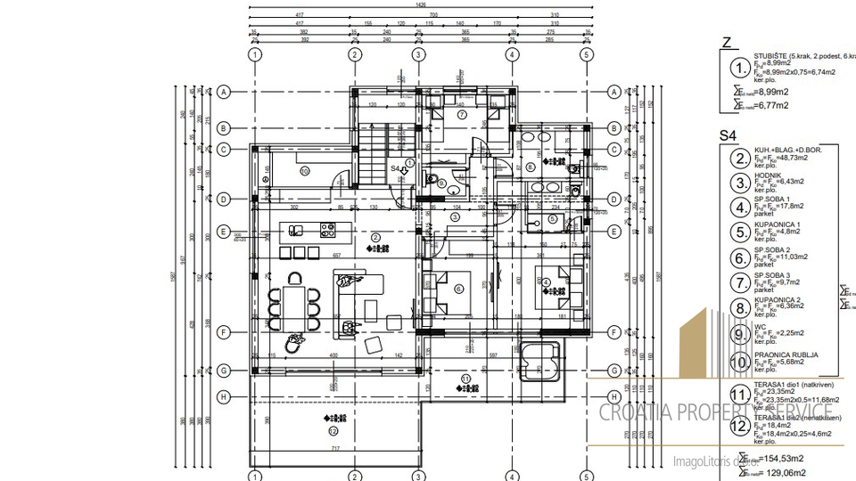 Modern residential building 120 m from the beach in Žaborić!