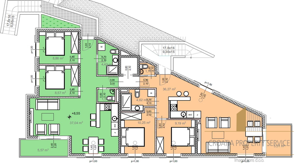 Newly built apartments in the city center - Makarska!