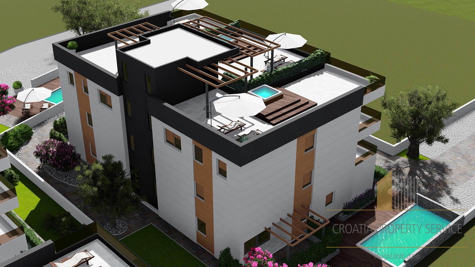 Luksuzni penthouse s krovnom terasom 70 m od mora - Privlaka!