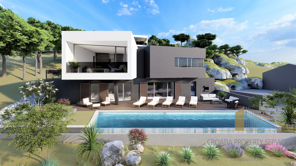 Luxury villa Seaview in an exclusive location with a sea view near Trogir!