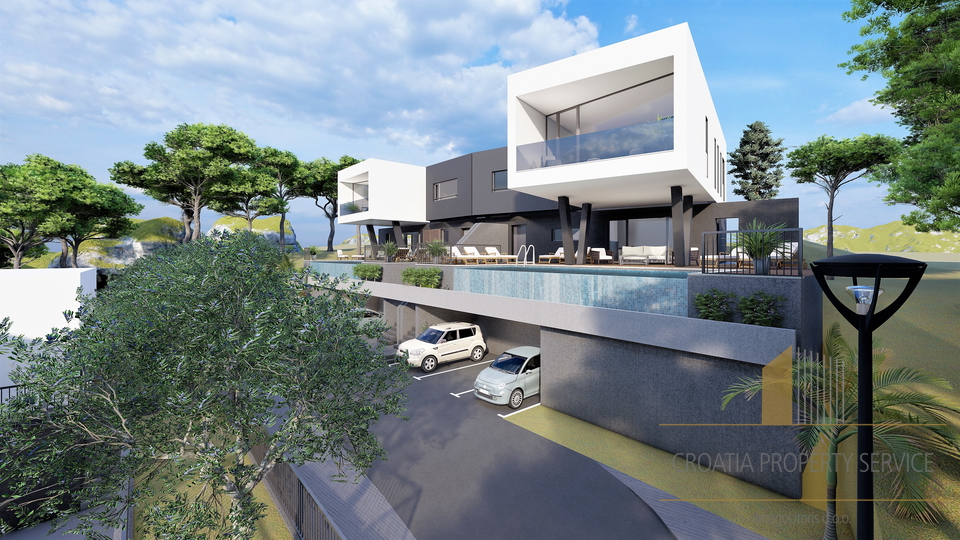 Luxury semi-detached villa with sea view in a prestigious location near Trogir!
