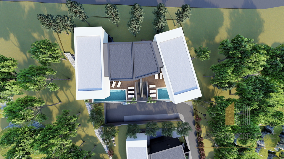 Luxury semi-detached villa with sea view in a prestigious location near Trogir!