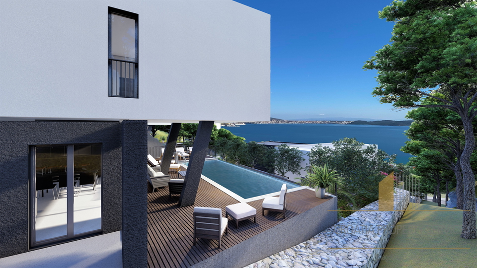 Luxury semi-detached villa with sea view in a prestigious location near Trogir!