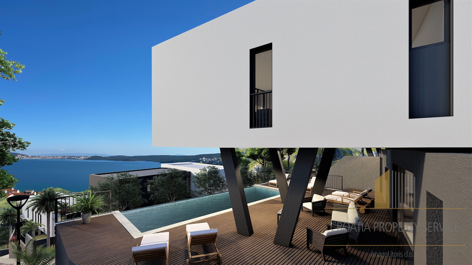 Luxury semi-detached villa with sea view in a prestigious location near Trogir!