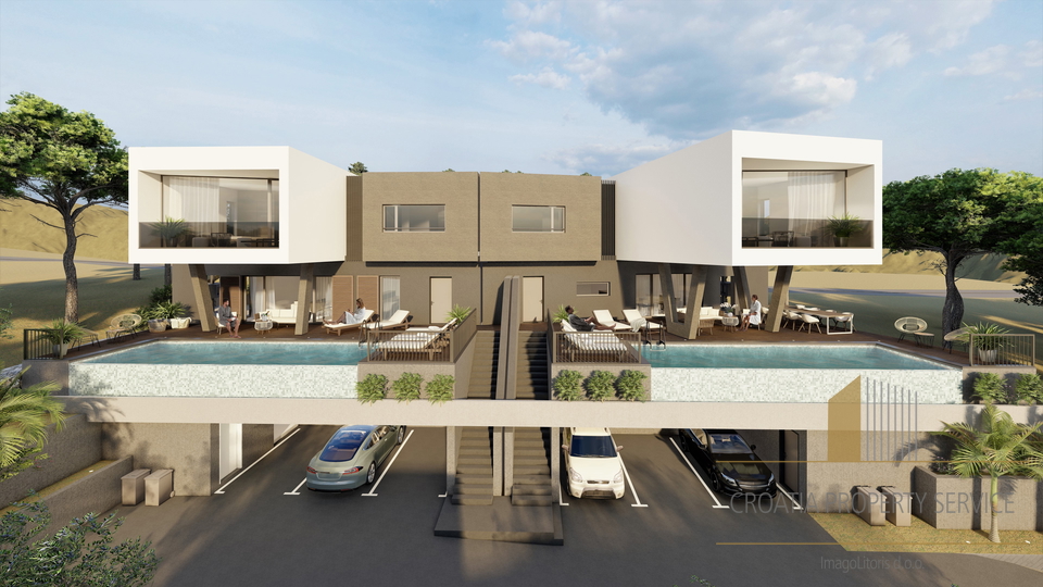Luxury semi-detached villa with sea view in a prestigious location near Trogir!