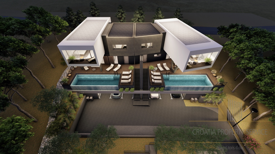 Luxury semi-detached villa with sea view in a prestigious location near Trogir!