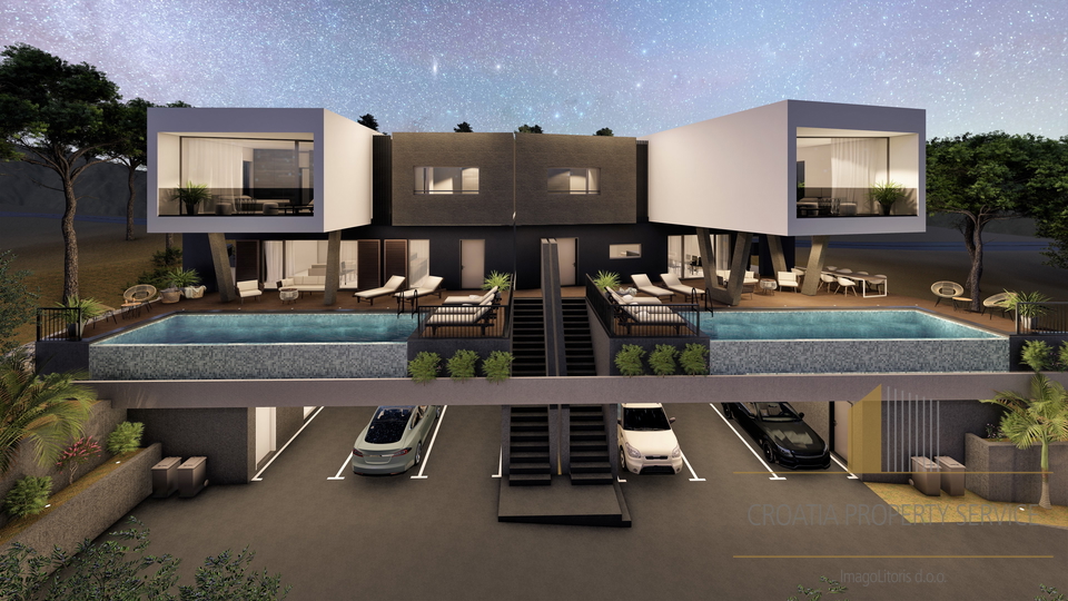 Luxury semi-detached villa with sea view in a prestigious location near Trogir!