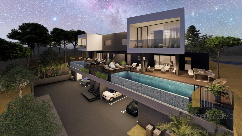 Luxury semi-detached villa with sea view in a prestigious location near Trogir!