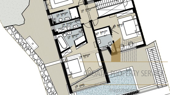 Luxury semi-detached villa with sea view in a prestigious location near Trogir!