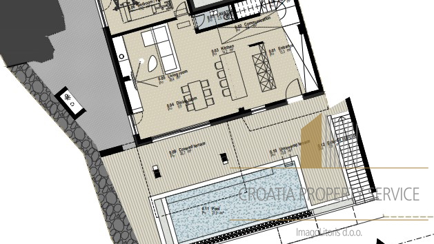 Luxury semi-detached villa with sea view in a prestigious location near Trogir!