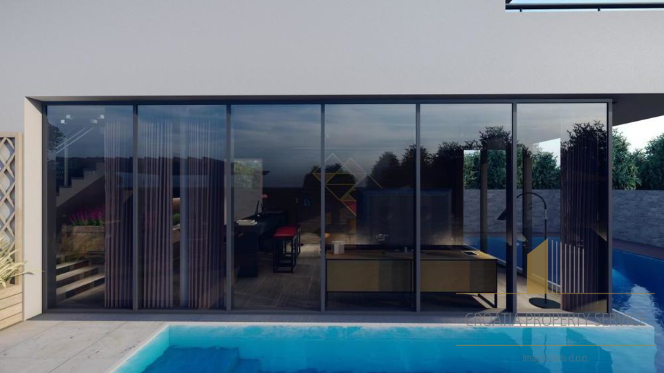 Moderne Villa mit Pool 90 m vom Meer entfernt in der Nähe von Zadar!