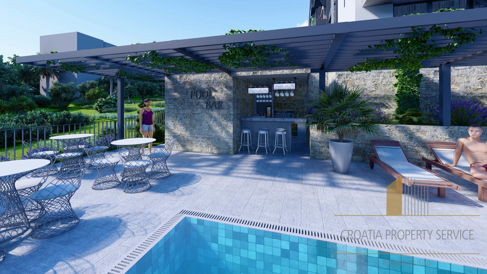 Zweizimmerwohnung mit wunderschönem Meerblick in einem luxuriösen Komplex - Makarska!