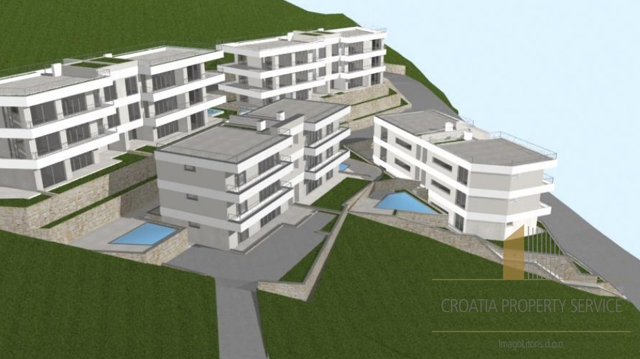 Building land 5000 m2 with a project for 8 luxury buildings in Čiovo!