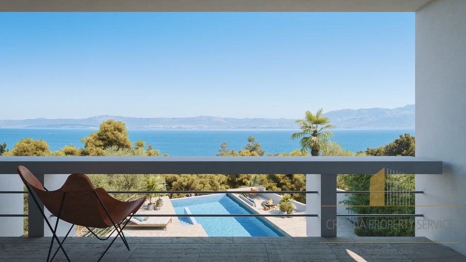 Modern luxury villa with sea view in Sutivan on the island of Brač!