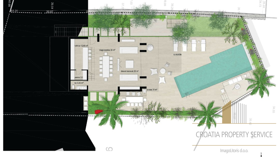 Modern luxury villa with sea view in Sutivan on the island of Brač!