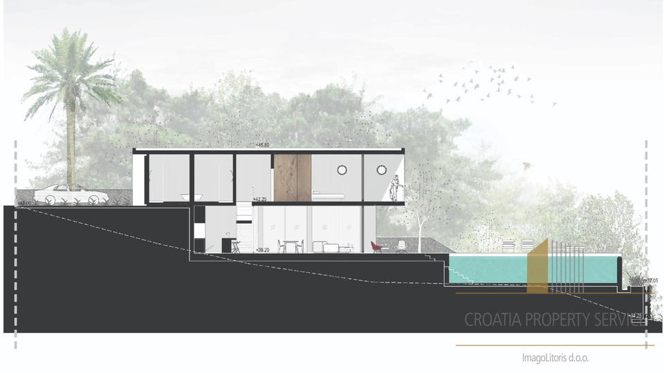 Modern luxury villa with sea view in Sutivan on the island of Brač!