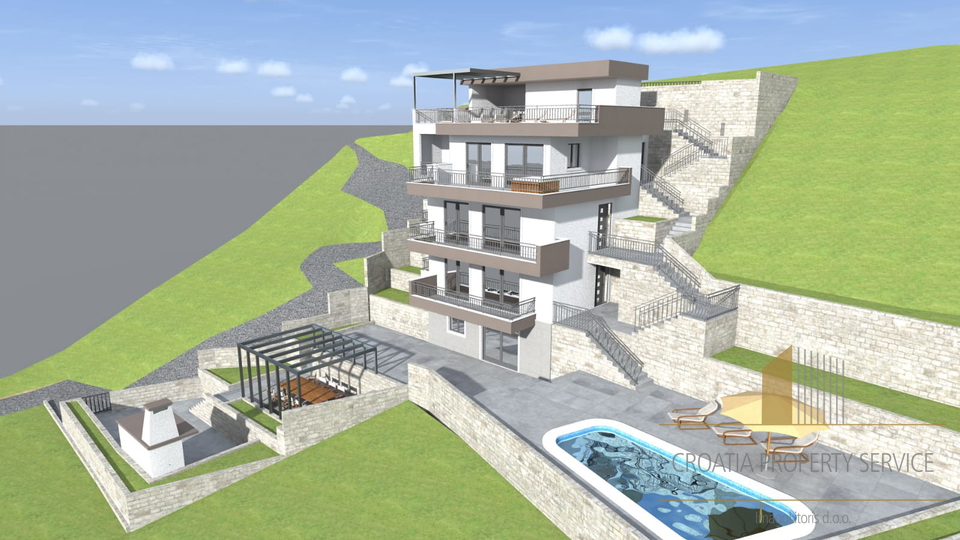 Attractive building plot 50 m from the beach - Makarska riviera!