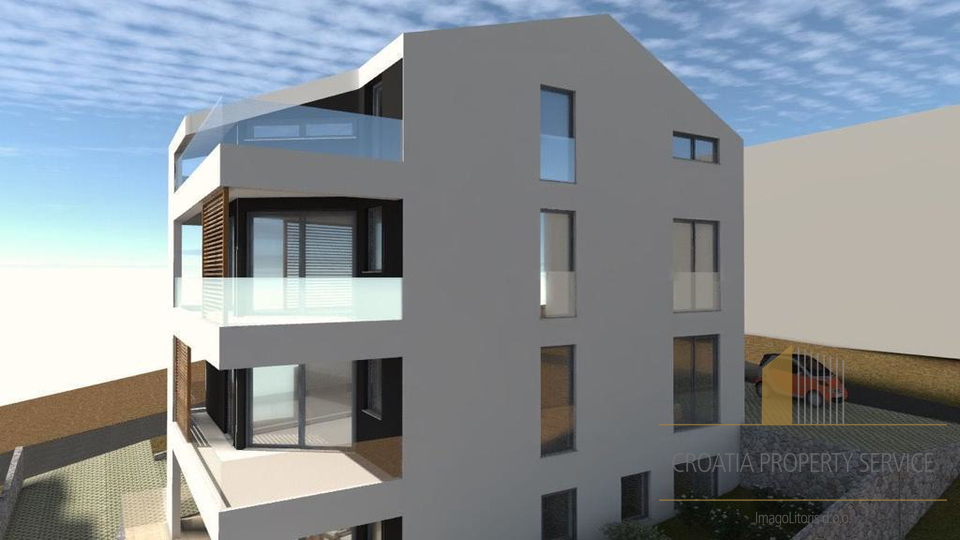 Eine geräumige Wohnung mit offenem Meerblick in einem neuen Gebäude auf der Insel Čiovo!