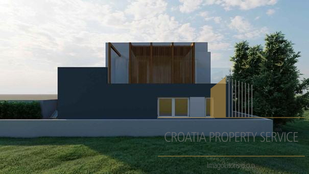 Eine moderne Villa mit Swimmingpool im Bau auf der Insel Vir!