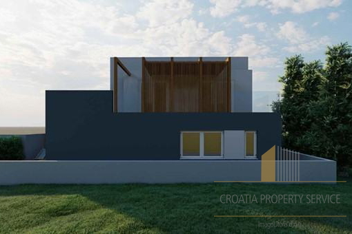 Građevinsko zemljište s projektom i dozvolom za vilu s bazenom - Vir!