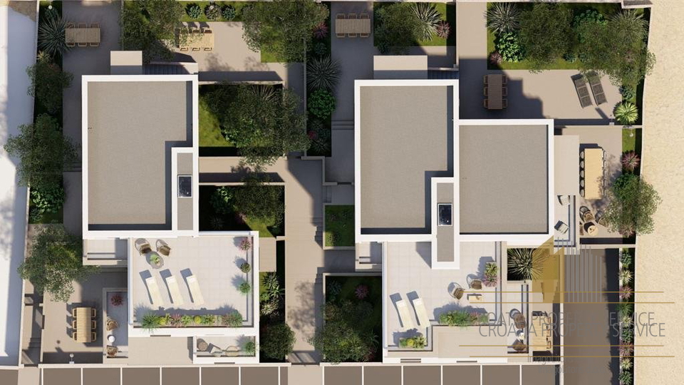 Apartment in a new building with a roof terrace and a view of the sea on the island of Pag!