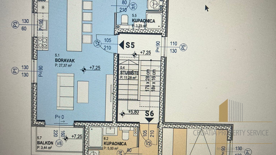 Apartment in a new building with a roof terrace and a view of the sea on the island of Pag!