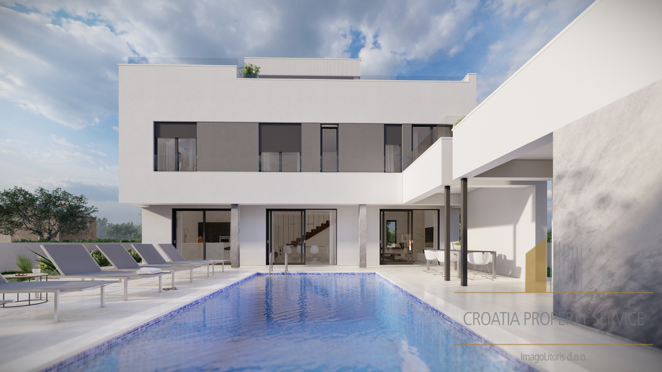 Luxusvilla mit Pool und Dachterrasse in der Nähe von Zadar!