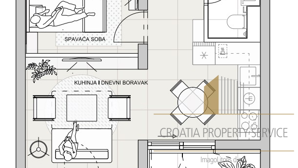 Однокомнатная квартира с садом в элитном курорте в 100 м от моря - Св. Филип Яков!