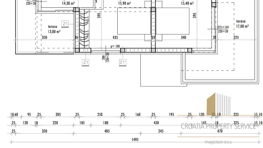 Luxury villa under construction 100 m from the sea near Zadar!