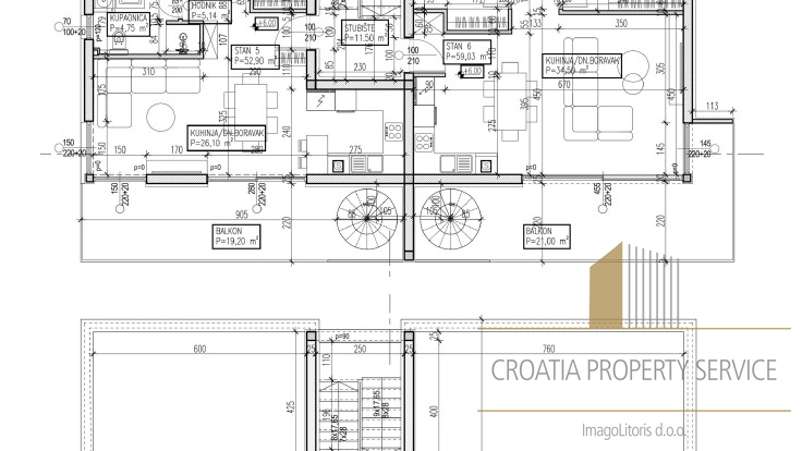 Luksuzni penthouse s strešno teraso v centru Trogirja!
