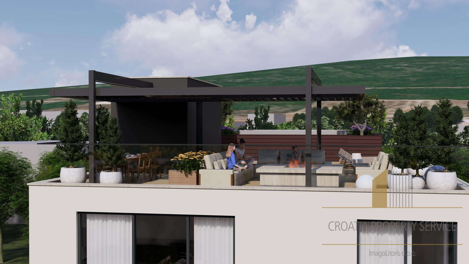 Luxury apartment with sea view in a top location first row by the sea - Sukošan!
