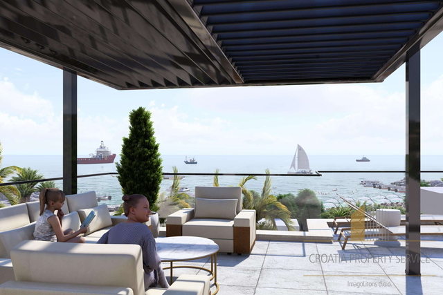 Luxury apartment with sea view in a top location first row by the sea - Sukošan!