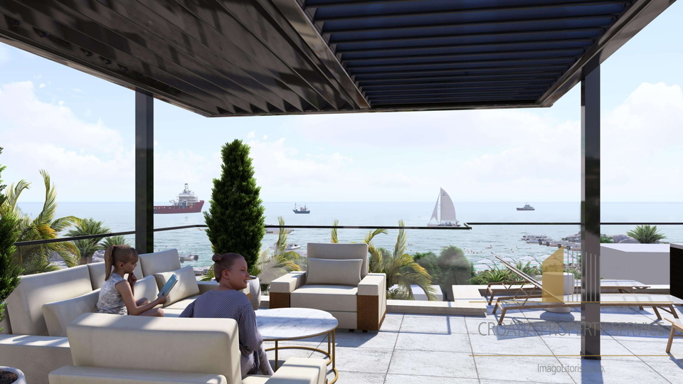 Luxury apartment with sea view in a top location first row by the sea - Sukošan!