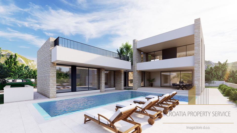 Elegante Villa mit Panoramablick auf das Meer in der Nähe von Zadar!