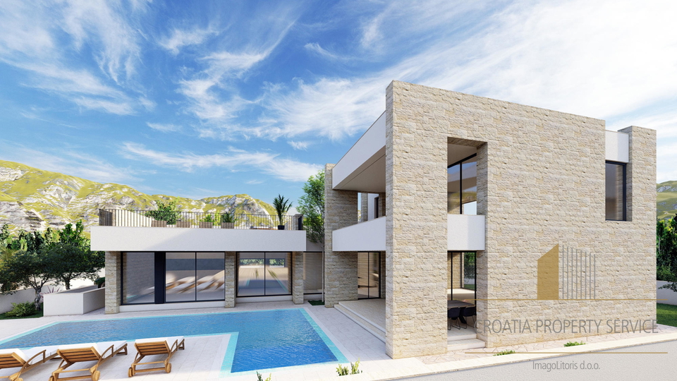 Elegante Villa mit Panoramablick auf das Meer in der Nähe von Zadar!