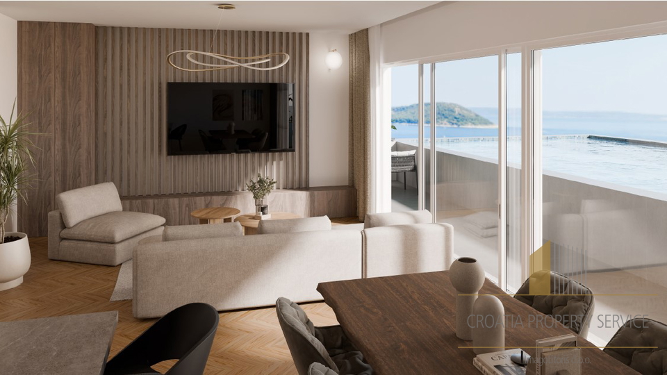 Luxuriöses Penthouse mit Meerblick in einer exklusiven Gegend, 100 m vom Strand entfernt – Split!