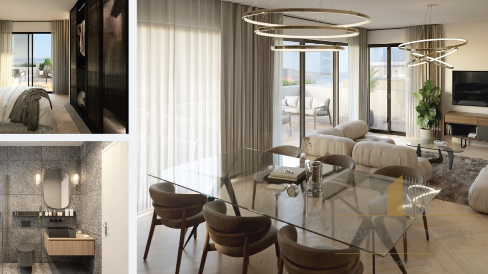 Luxuriöses Penthouse mit Meerblick in einer exklusiven Gegend, 100 m vom Strand entfernt – Split!