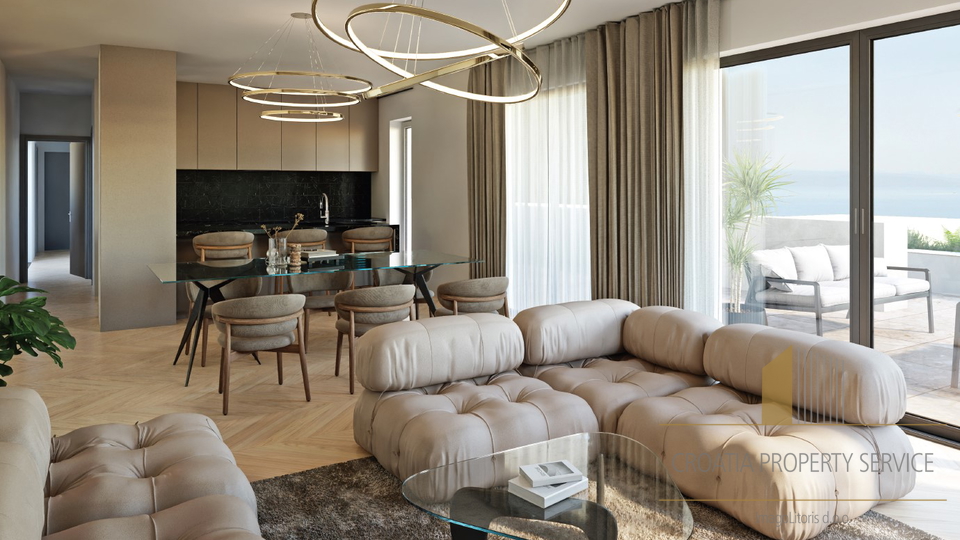 Luxuriöses Penthouse mit Meerblick in einer exklusiven Gegend, 100 m vom Strand entfernt – Split!