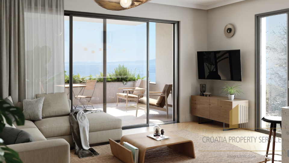 Luxuriöses Penthouse mit Meerblick in einer exklusiven Gegend, 100 m vom Strand entfernt – Split!