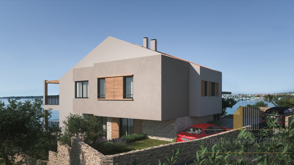Luxury apartment with a garden, front row to the sea, on the island of Murter!