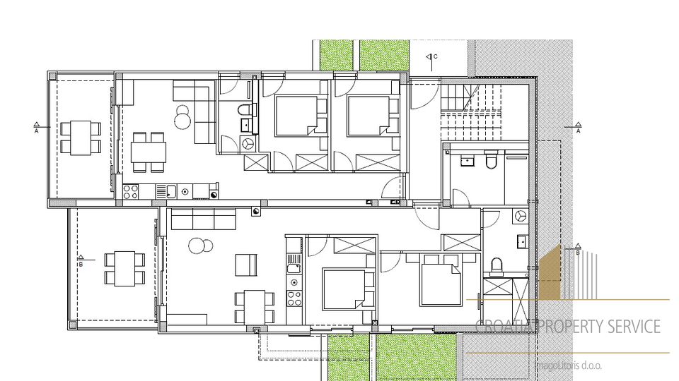 Luxury apartment with a garden, front row to the sea, on the island of Murter!