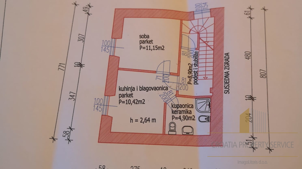 Eine wunderschöne dreistöckige Wohnung von 105 m2 im Herzen von Split – eine außergewöhnliche Investitionsmöglichkeit!