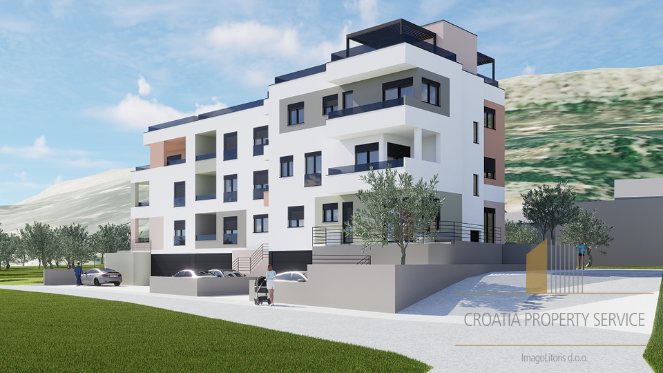 Luxuriöse Wohnung mit Gartenterrasse, nur 500 m vom Meer in Podstrana entfernt!