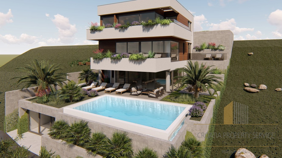 Luxury villa in an exclusive location, first row by the sea on the Omiš Riviera!