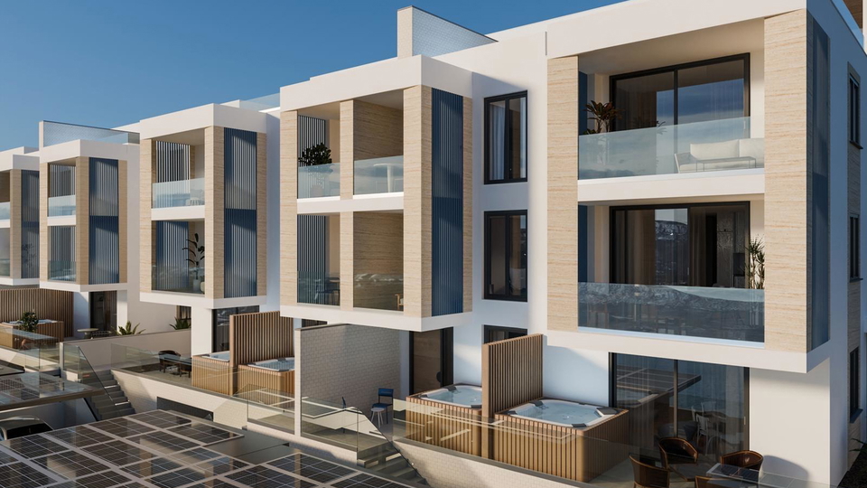 Penthouse with a rooftop terrace and sea view in an exclusive apartment complex on &Ccaron;iovo&excl;