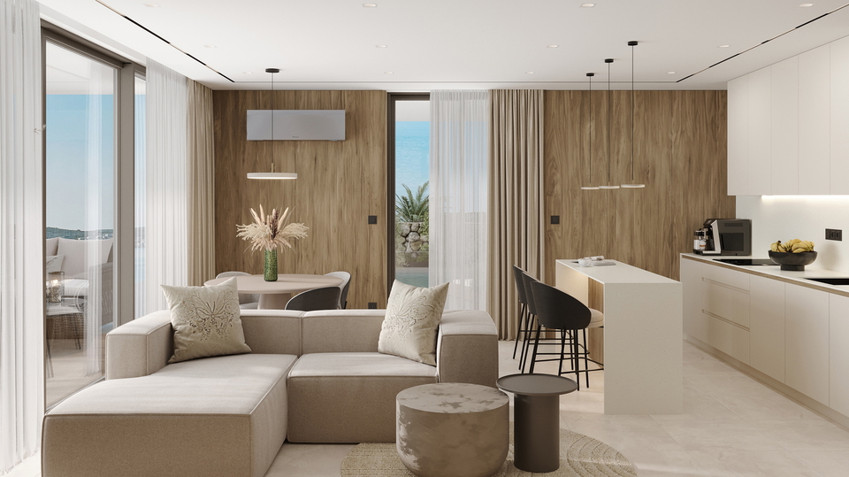 Moderna oblikovalska vila le 100 metrov od morja v okolici Rogoznice&excl;