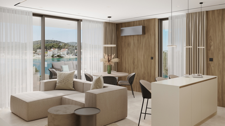 Moderna oblikovalska vila le 100 metrov od morja v okolici Rogoznice&excl;