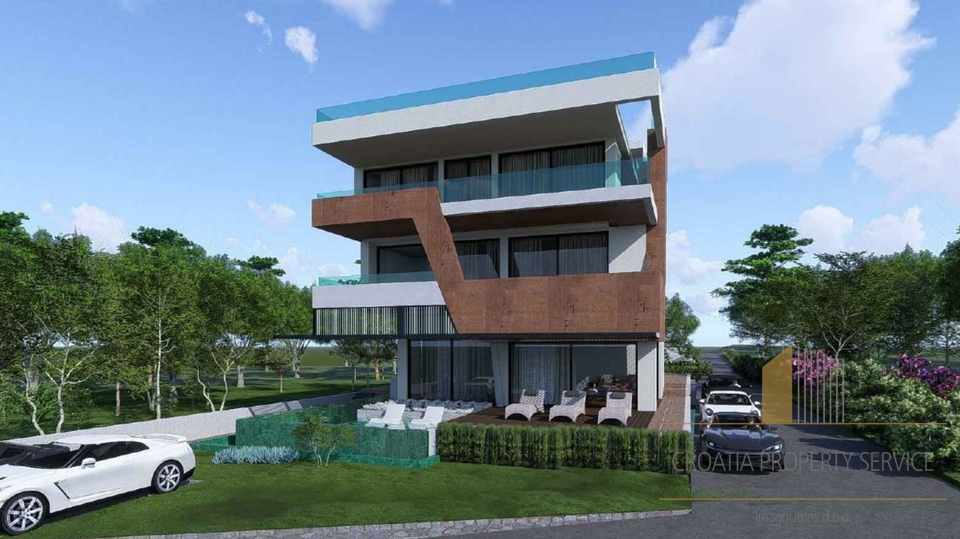 Luxurious penthouse with a rooftop terrace in the first row to the sea – Sukošan!